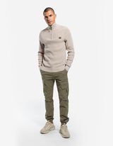 spodnie bojówki - troczek na dole - ciemny zielony