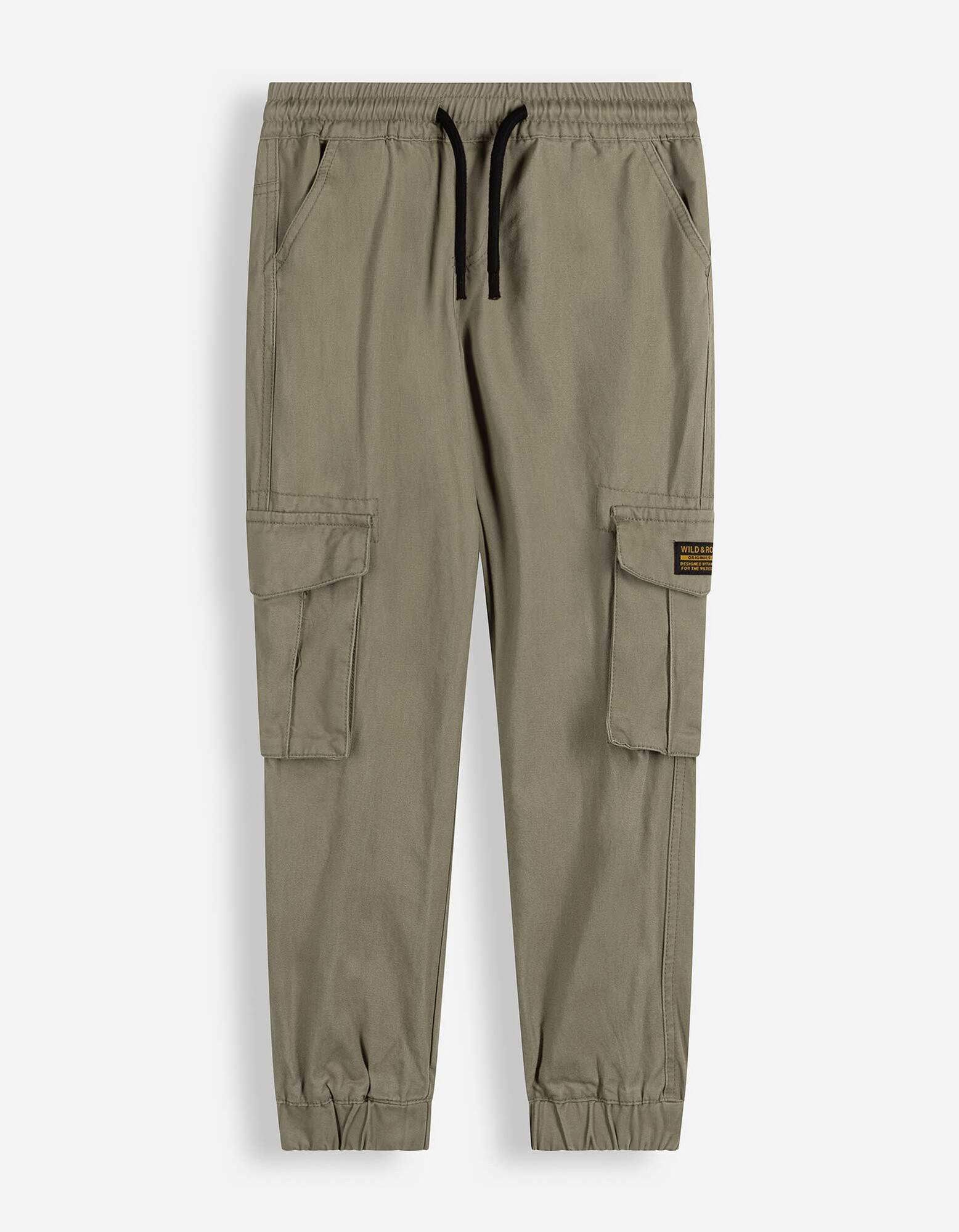 Jogpants - Aufgesetze Taschen - Khaki