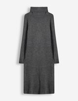 Kleid - Rollkragen - Grau