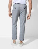 Pantalon chino - Revers cousus au bas des jambes - Vert