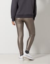 Pantaloni - Piele sintetică - Auriu