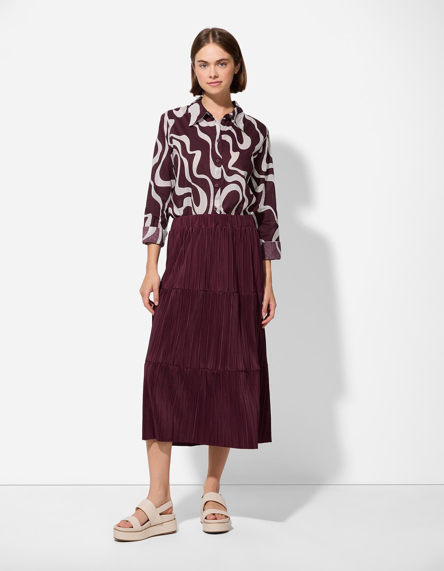 Blouse - Print all-over - donkerlila