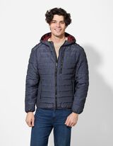 pikowana kurtka - material hydrofobowy - ciemny niebieski