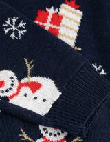 Pulóver - Vianoce - tmavomodra