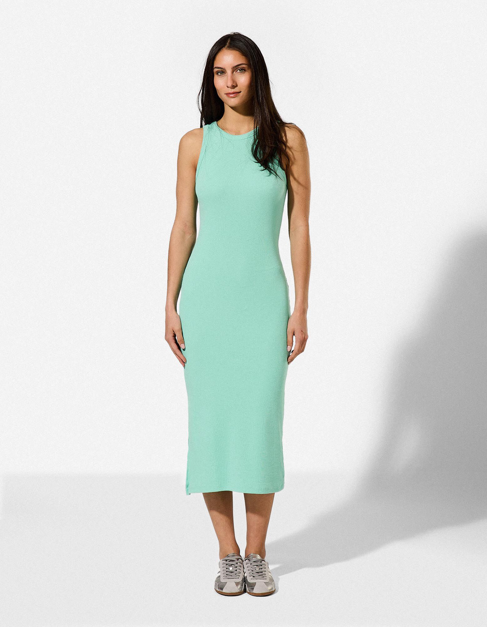 Midikleid - Seitenschlitz - Mint