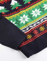 Pletený sveter - Vianoce - tmavomodra