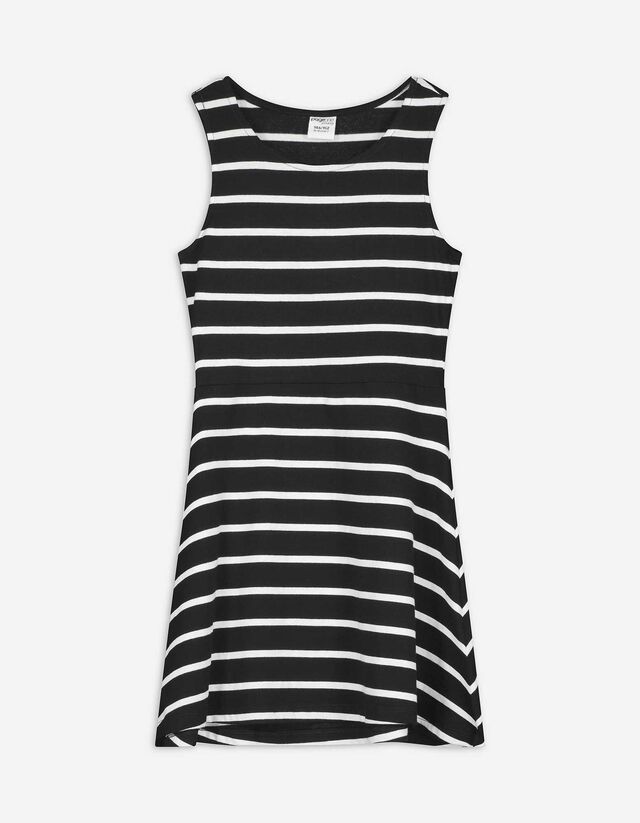 Kleid - Streifen - schwarz