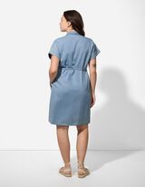 Umstandskleid - Knopfleiste - blau