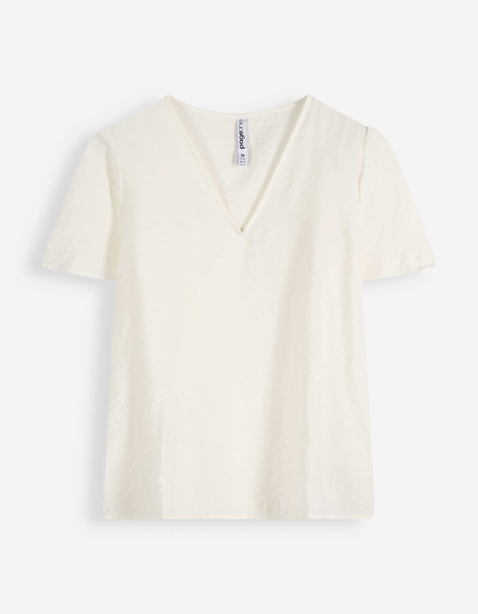 Haut en dentelle - Unicolore - Blanc cass&eacute;