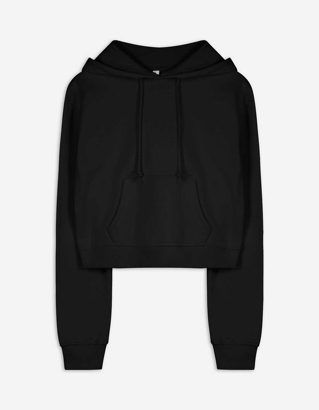 bluza z kapturem - krótki - czarny