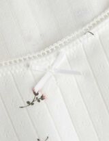 Pyžamový set tričko a nohavice - Štruktúrovaný materiál - biely