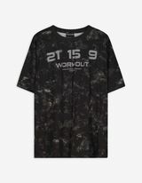 T-Shirt - Allover-Print - schwarz