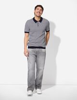 koszulka polo - wz&oacute;r na całej powierzchni - ciemny niebieski