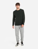 sweter - zwijane krawędzie - ciemny zielony