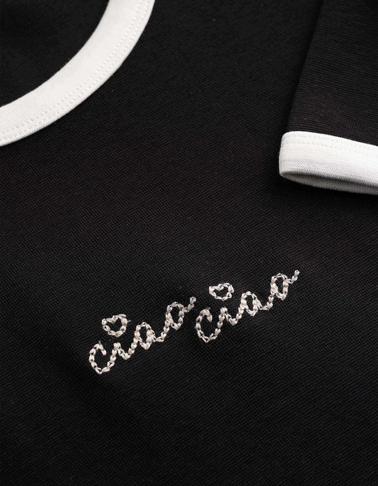 T-Shirt - Stickerei - Schwarz