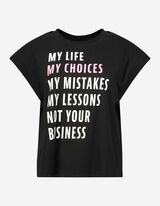 T-shirt - Message imprim&eacute; - Noir