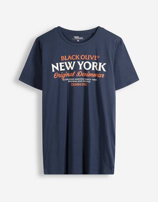 T-Shirt - Frontprint - dunkelblau