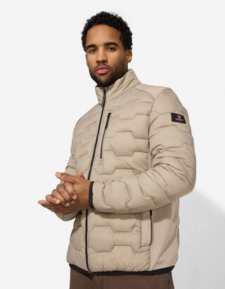 Steppjacke - Stehkragen - hellbraun