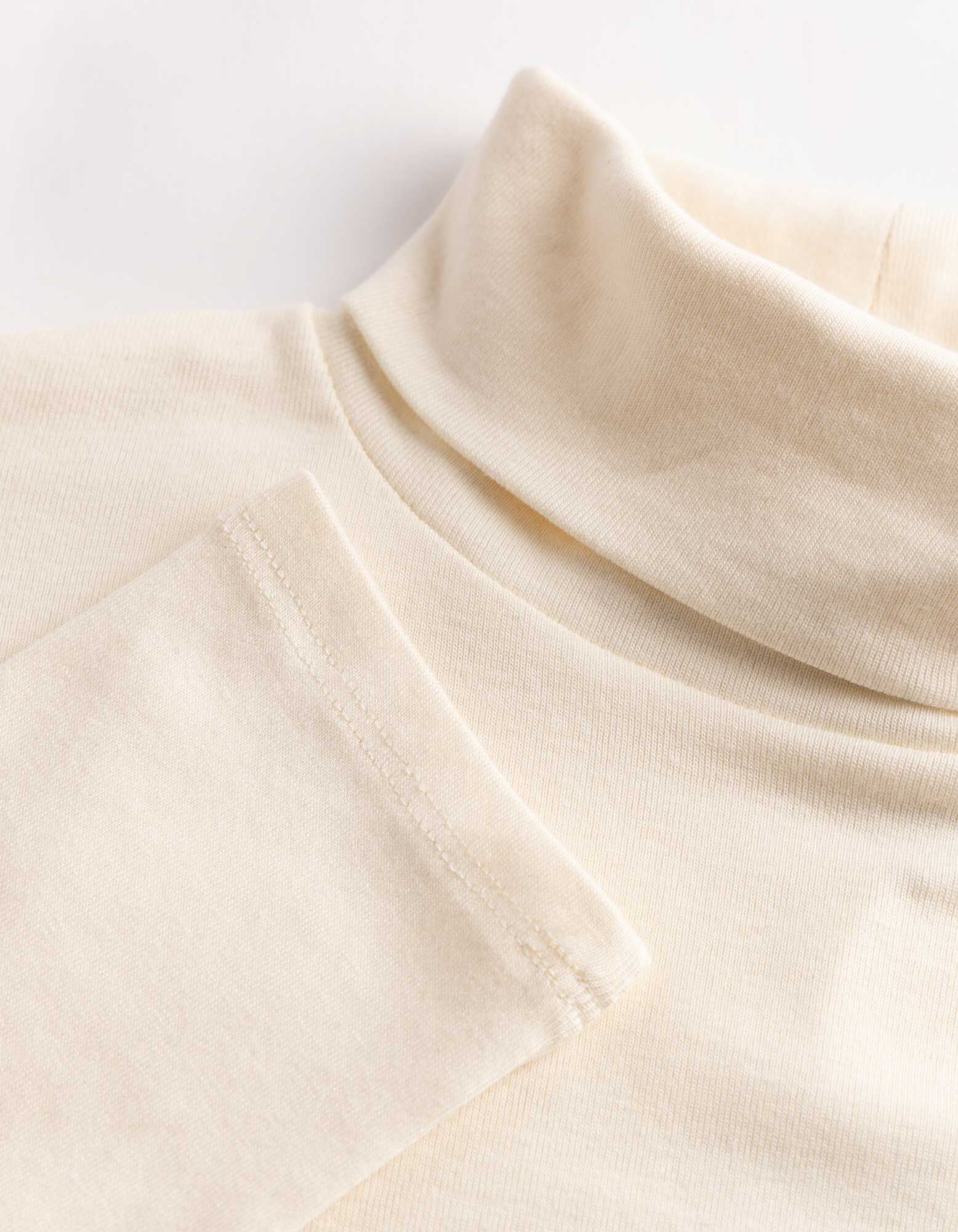 Langarmshirt - Rollkragen - Hellgelb