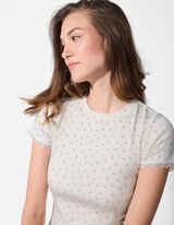 T-Shirt - Florales Muster - weiß