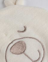 Mütze - Stickerei - weiß