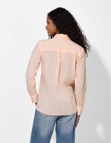 Hemdbluse - Soft-Touch - rosa