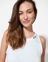 Top - Spadlá ramena - bílá