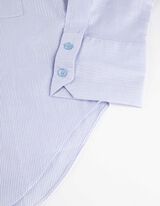 bluzka koszulowa - kieszeń na piersi - jasny niebieski