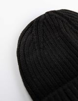 Berretto in maglia - Maglia a coste - nero