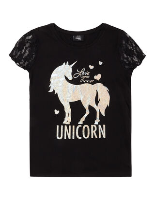 M&auml;dchen T-Shirt mit Einhorn-Print