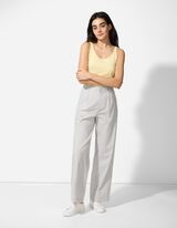 Hlače - seersucker - bijela