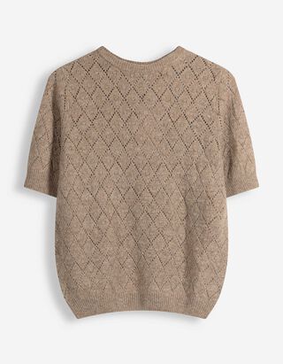 Pullover - Kurze &Auml;rmel - Beige