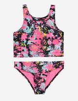 Mädchen Set aus Bikini Top und Bikini Slip - Mehrfarbiges Design  