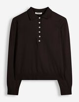 Pullover - Polokragen - Dunkelbraun