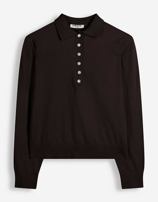 Pullover - Polokragen - Dunkelbraun