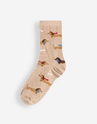 Socken - Allover-Muster - Beige