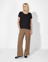 T-Shirt - Viskose-Mix - schwarz