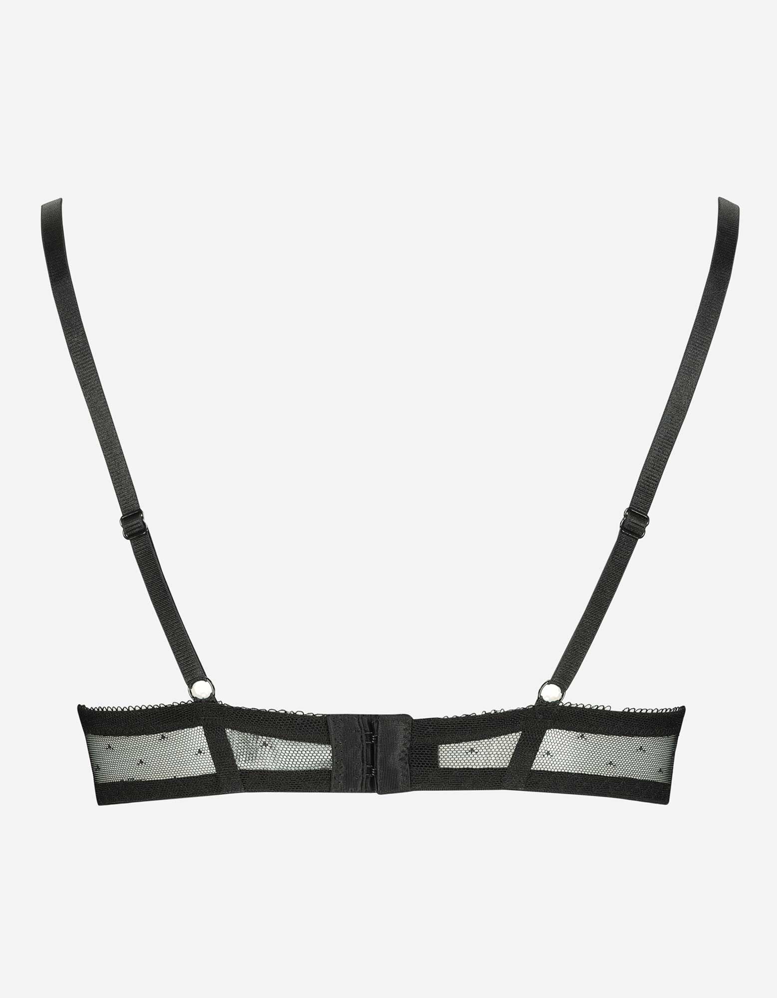 Soutien-gorge sp&eacute;cial t-shirt - Passementerie en dentelle - Noir