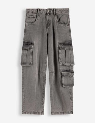 Cargohose - Loose Fit - grau