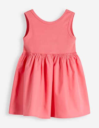 Kleid in A-Linie - Material-Mix - pink