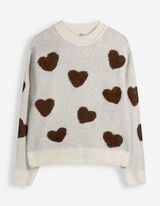 Pullover - Herzen - Off-White