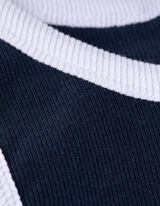 Top - Geribde structuur - donkerblauw