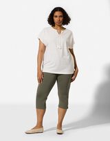 Blusenshirt - Material-Mix - Off-White