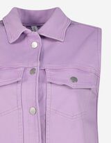 Robe en jean - Poche-poitrine - Lilas