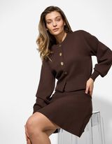 Rock in A-Linie - Knielang - dunkelbraun