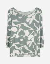 Langarmshirt - Allover-Print - grün