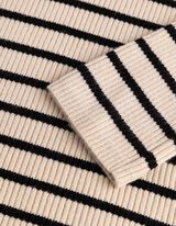 Pullover - Rippenstruktur - Beige