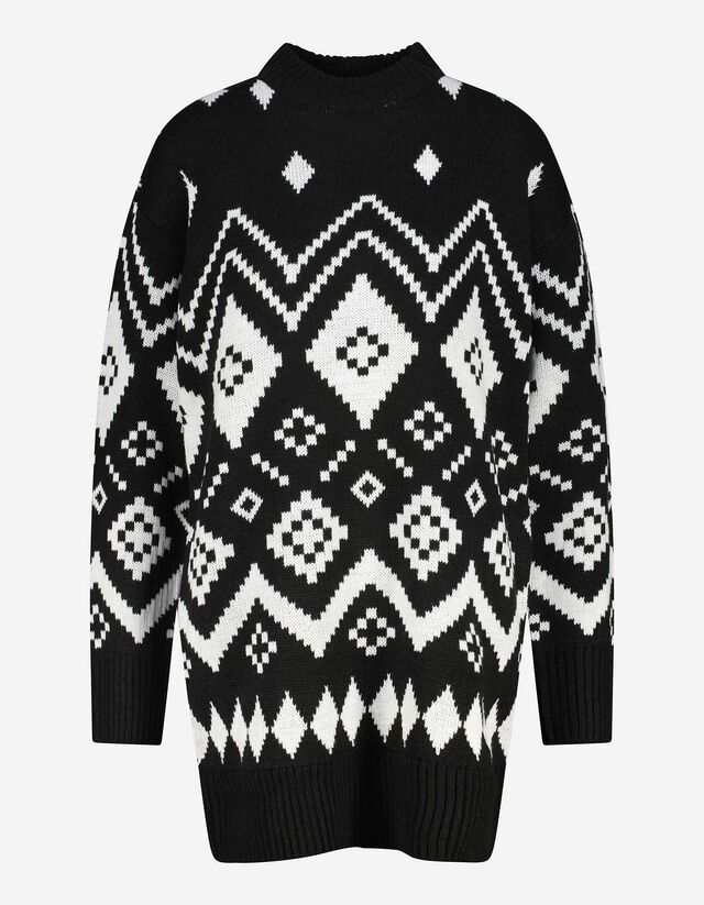 długi sweter - Oversized Fit - czarny