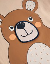 Hosszú ujjú felsőből és nadrágból álló szett - Nyomott minta - bézs