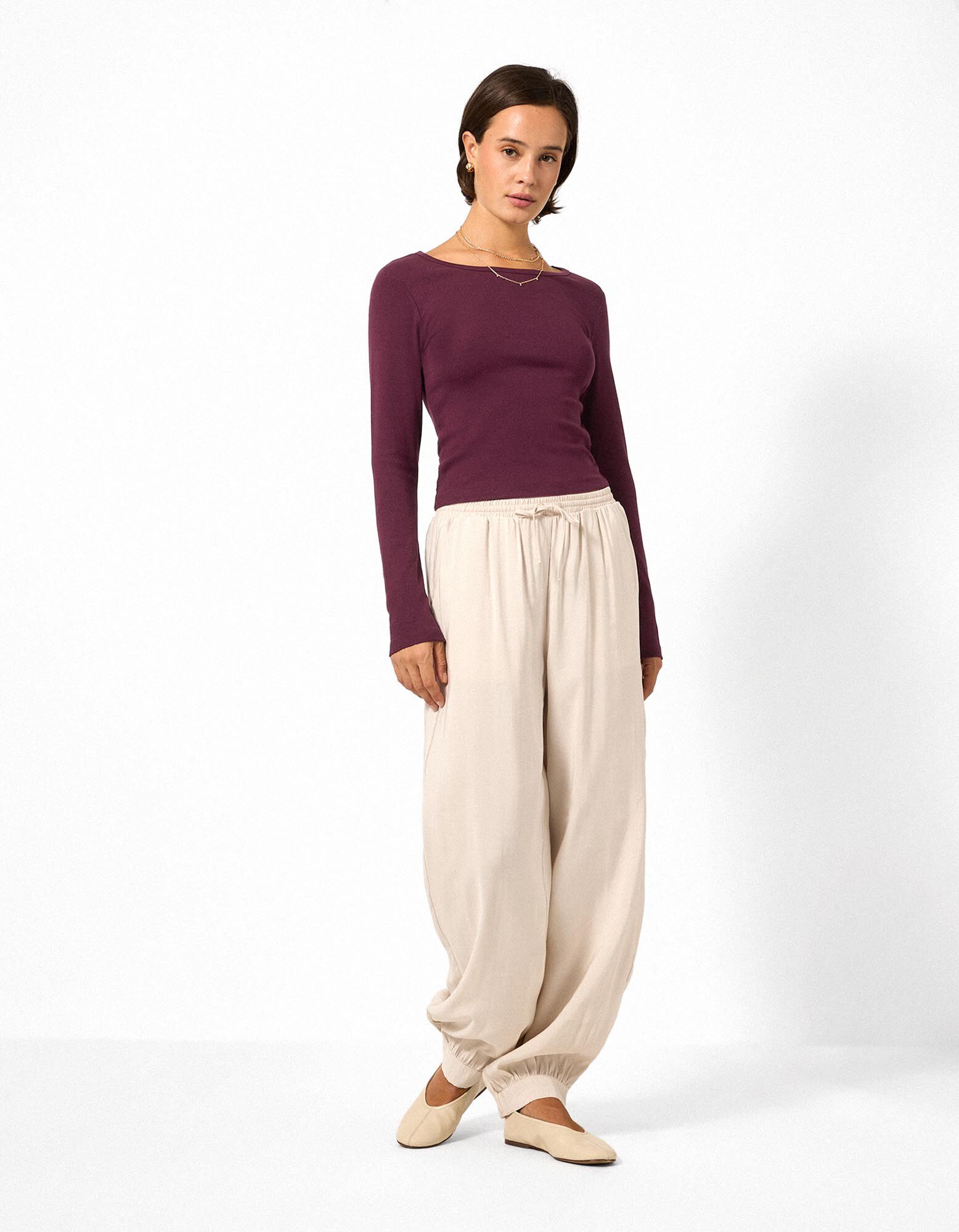 Cropped shirt - kort - Paars